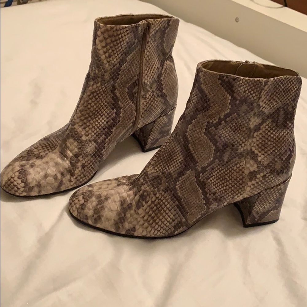 Chinese Laundry snake skin booties